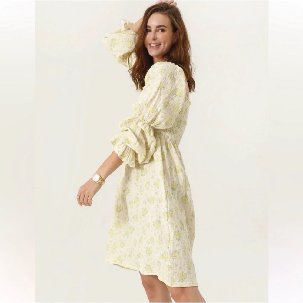 Nothing Fits But Niko Dress size M/L 100% cotton smocked dress Zinnia - Picture 3 of 8